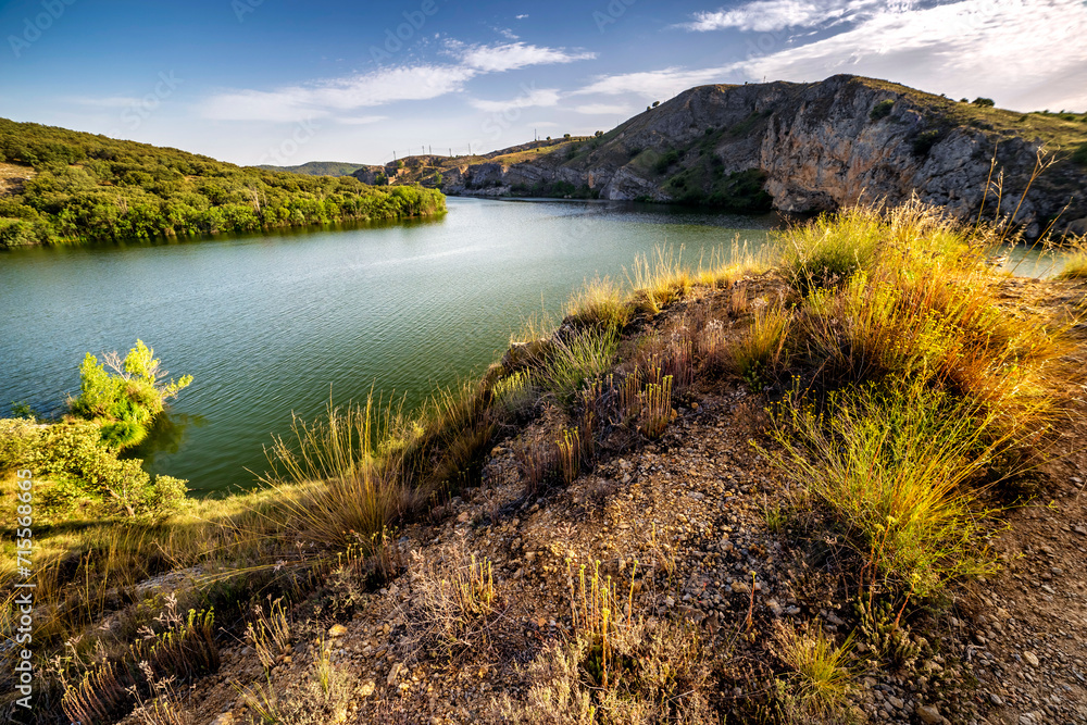The Radiches reservoir in river Duero. Soria.