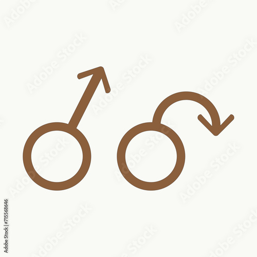 Erectile dysfunction, Infertility and pills for potency. Male symbol. Impotence, flaccid soft penis. Erectile dysfunction, prostatitis. Vector illustration isolated on a plain background.