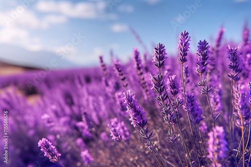 Lavender field in Provence  France. Lavender flowers close up.