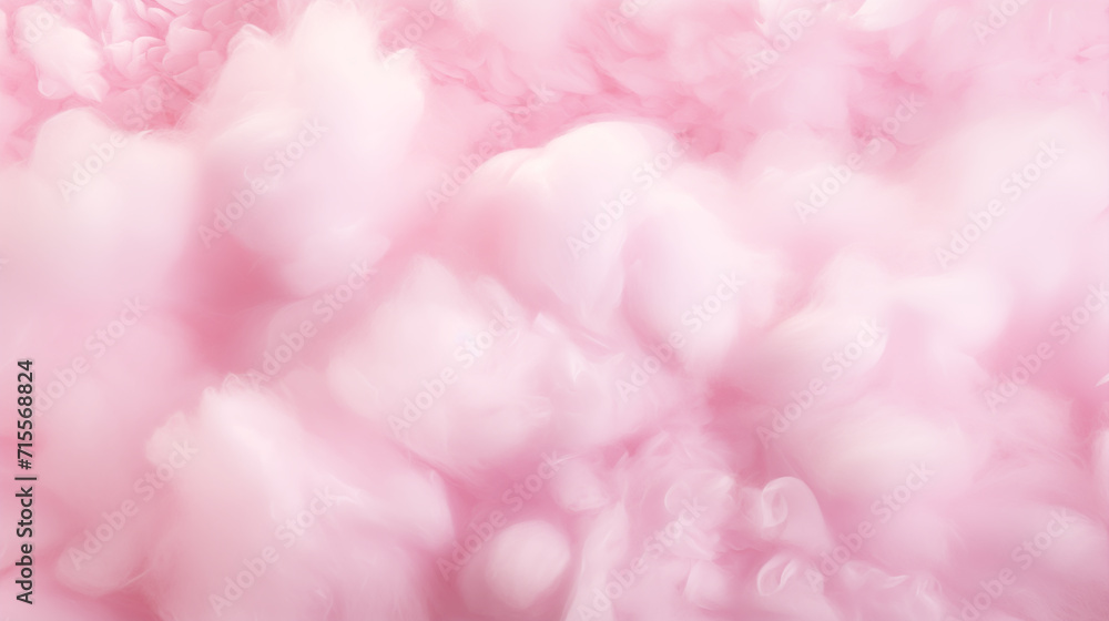  Illustration of an abstraction of airy cotton wool in pink tones similar to clouds.