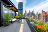 A Chic Rooftop Garden Amidst the Cityscape