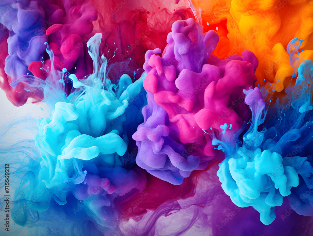 Obraz premium Abstract colorful smooth cloud background, holi festival celebration concept