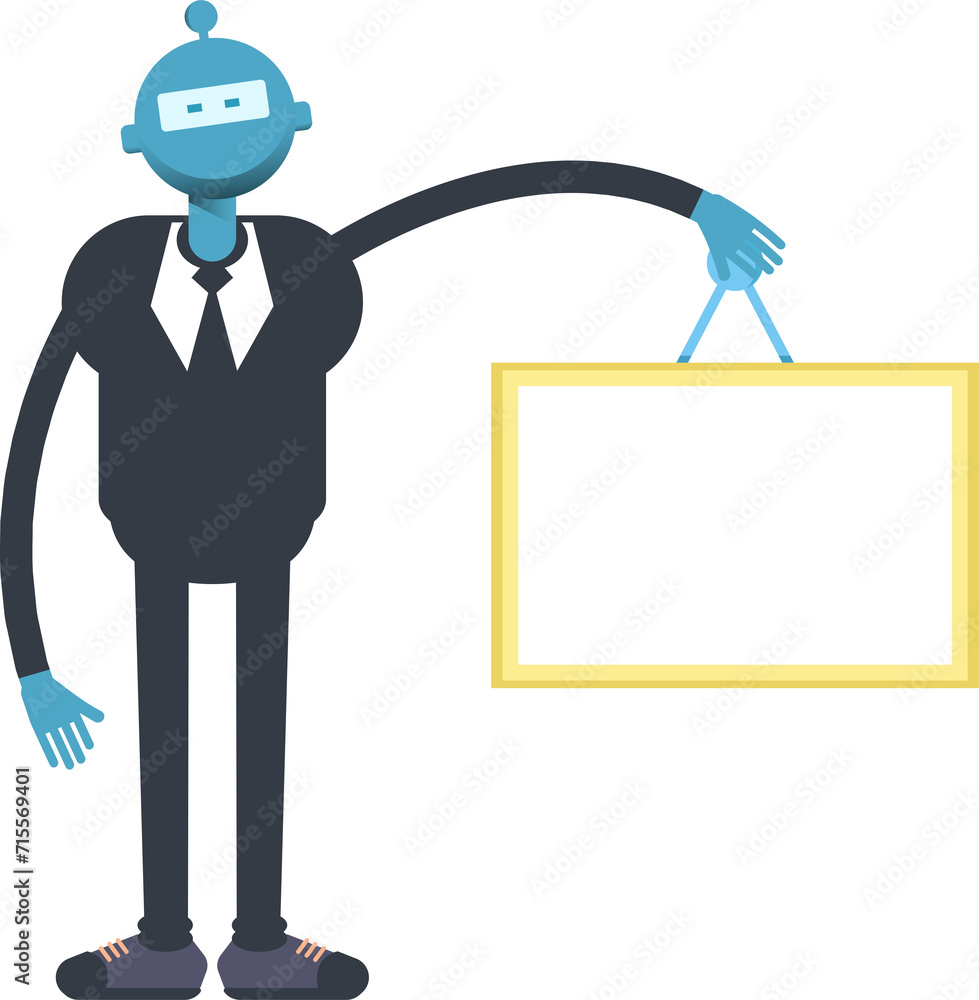 Robot Worker Character Holding Blank Signage
Robot Worker Character Holding Blank Signage