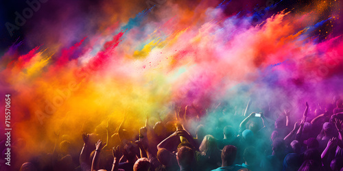 Abstract colorful podwer paint, holi festival celebration photo