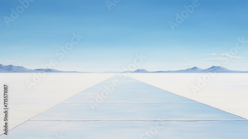 Beautiful dry salt pan minimalist landscape pictures © Indronath