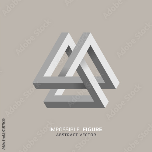 Plakat Impossible figure. 3D abstract optical illusion. Vector illustration.