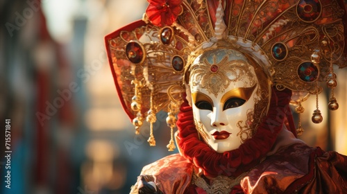 people venetian in carnival mask