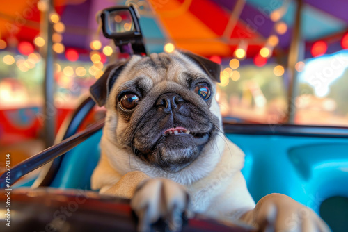 Pawesome Selfie Drive: Pug's Bumper Car Photo Expedition