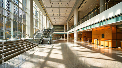 City Hall Interior: The interior of a city hall with a modern design, showcasing architectural elements and a spacious environment