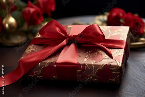 A beautifully wrapped gift with a satin ribbon, ready to be opened with anticipation. © LOVE ALLAH LOVE