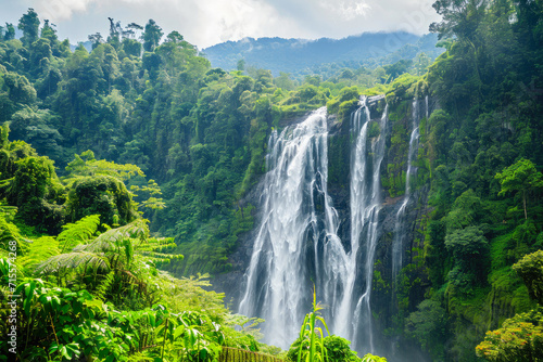 Jungle Majesty: Giant Waterfall in a Tropical Wonderland