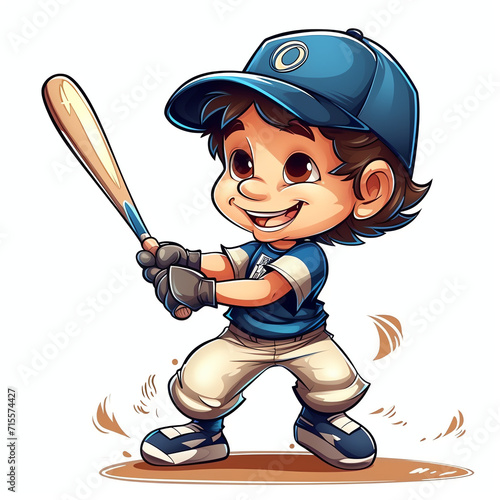 Cute boy playing a baseball