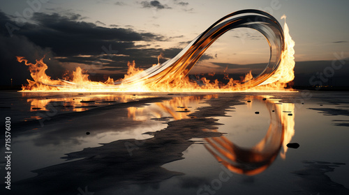 sunset over the river