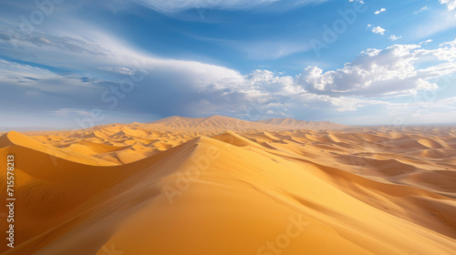 The vastness of the desert with the endless panorama of rolling sand dunes © Veniamin Kraskov