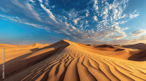 The vastness of the desert with the endless panorama of rolling sand dunes