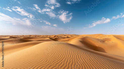 The vastness of the desert with the endless panorama of rolling sand dunes