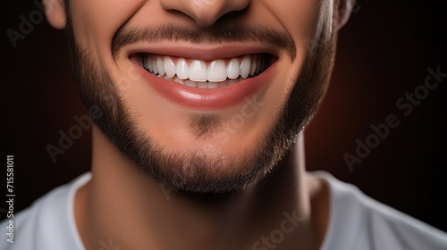 Close-up of a Young Man's Perfect Smile with White Teeth, Symbolising Dental Health and Hygiene.