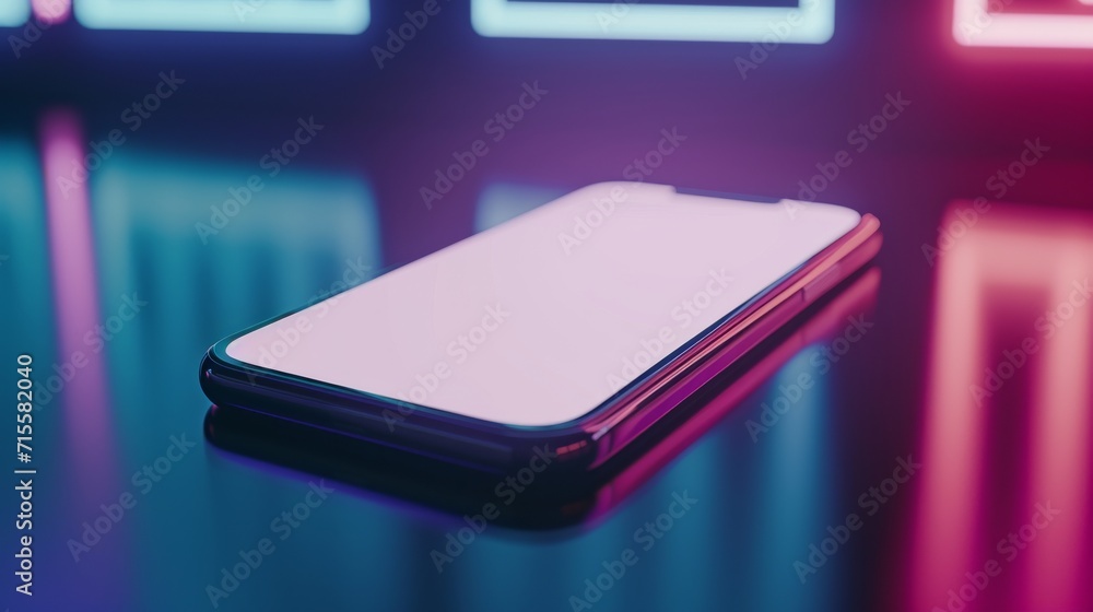Close Up of Cell Phone on Table, A Detailed View of Mobile Technology Close Up of Cell Phone on Table, A Detailed View of Mobile Technology