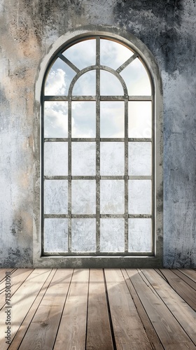 Spacious Room With Window and Wooden Floor in Empty Building