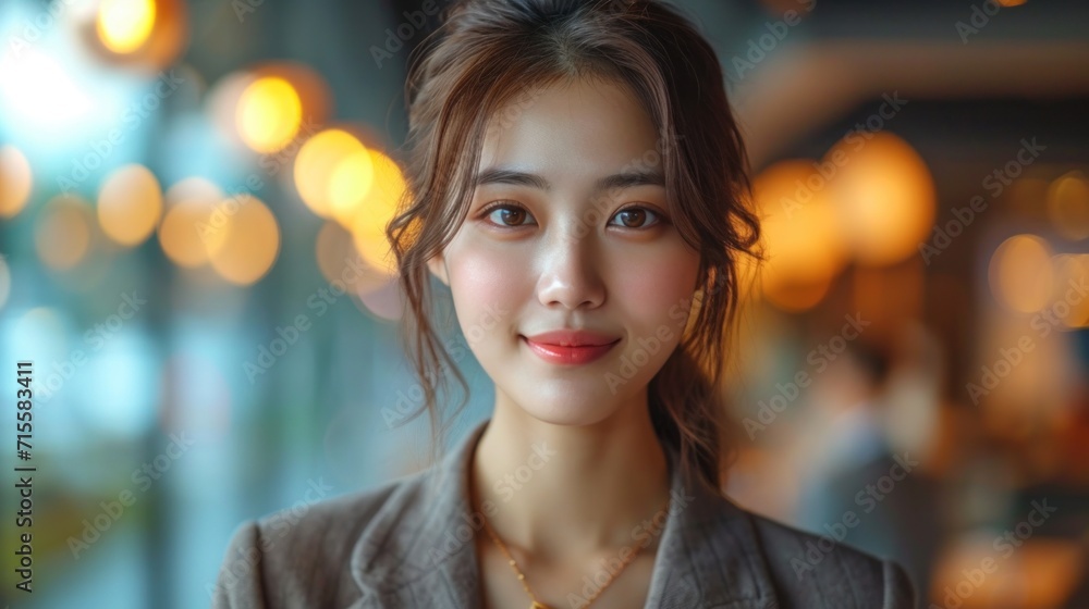 portrait of a young woman in the city