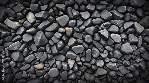 texture of dark gray stones, top view