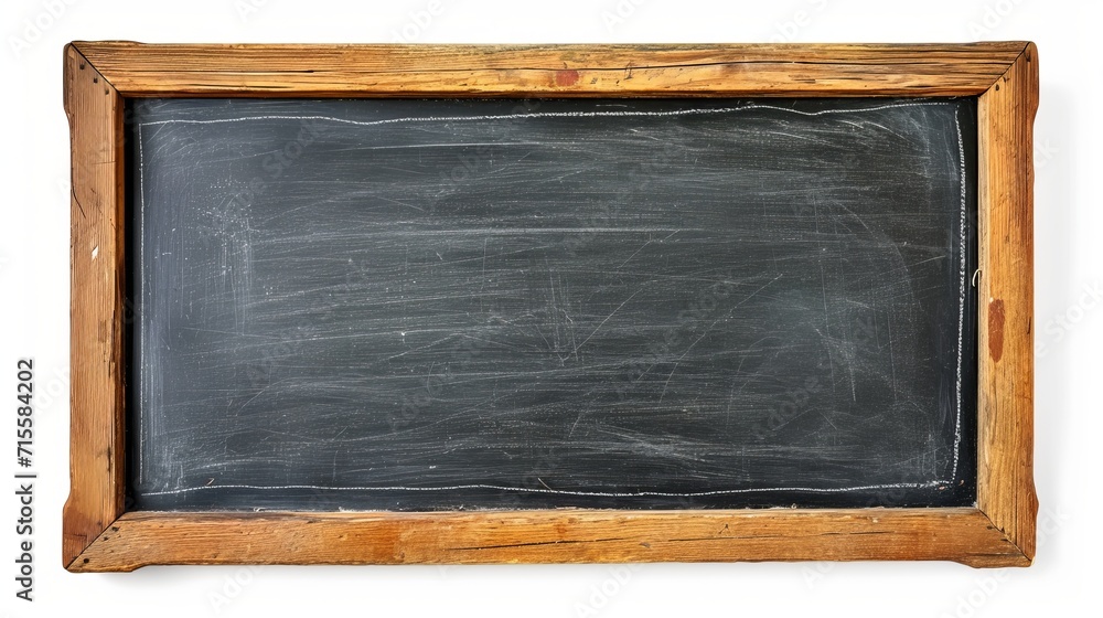 Blackboard With Wooden Frame on White Background for Educational and Decorative Use Blackboard With Wooden Frame on White Background for Educational and Decorative Use