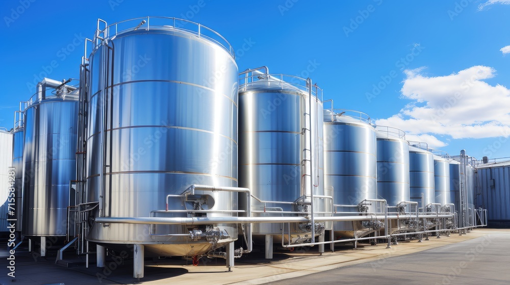 The industrial beauty of these steel tanks is a testament to human ingenuity.