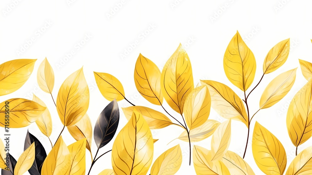 Fototapeta premium seamless background picture with leaf pattern, leaves, trees, tree branches