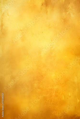 Abstract gold background yellow colors with sponge vintage grunge backdrop texture, distressed rough smeary paint on wall, art canvas board, brochure ad, website template, blank space, generative ai © pawczar