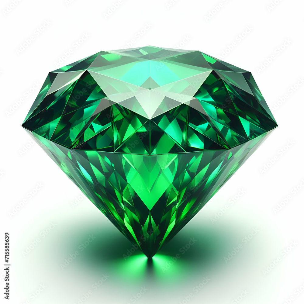 Green diamond on white background Green diamond on white background