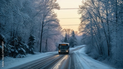 car driving in the snow