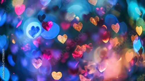 abstract colorful hearts bokeh background © Zain Graphics
