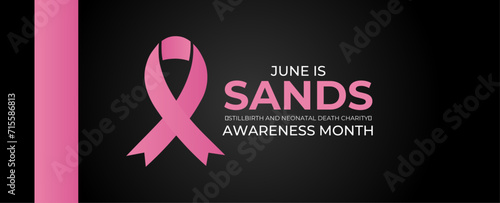 SANDS (Stillbirth and neonatal death charity) Awareness Month Concept Observed on Every June. background, Banner, cover, flyer, brochure, website, backdrop, Poster, Card Template Awareness Campaign.