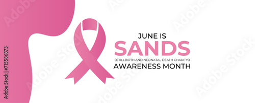 SANDS (Stillbirth and neonatal death charity) Awareness Month Concept Observed on Every June. background, Banner, cover, flyer, brochure, website, backdrop, Poster, Card Template Awareness Campaign.