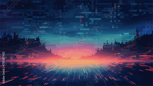 layers of digital code and binary digits, symbolizing tech-savvy and futuristic backgrounds for digital and coding-related designs. simple minimalist illustration creative