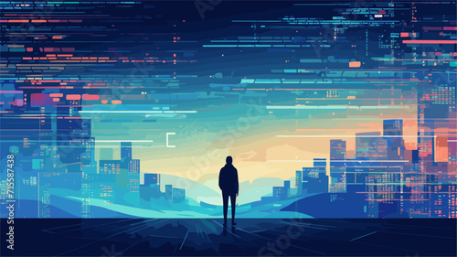 layers of digital code and binary digits, symbolizing tech-savvy and futuristic backgrounds for digital and coding-related designs. simple minimalist illustration creative