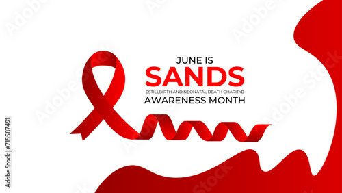 SANDS (stillbirth and neonatal death charity) awareness month is observed every year in june. June is SANDS awareness month. Vector template for banner, cover, greeting card, poster with background.