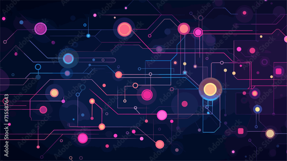 Vector illustration of interconnected circuit lines, representing technological and futuristic backgrounds for modern design concepts. simple minimalist illustration creative