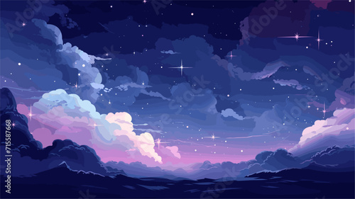 Vectorized cosmic galaxy with stars and nebulae, symbolizing the celestial and cosmic backgrounds for futuristic and mystical designs. simple minimalist illustration creative