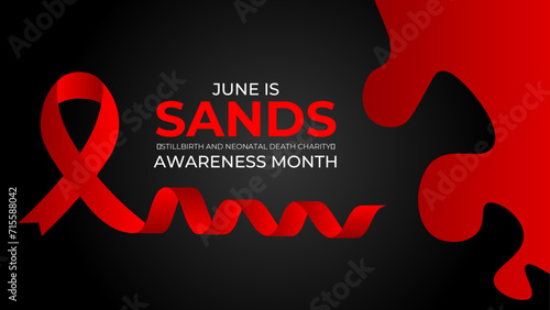 SANDS (stillbirth and neonatal death charity) awareness month is observed every year in june. June is SANDS awareness month. Vector template for banner, cover, greeting card, poster with background.