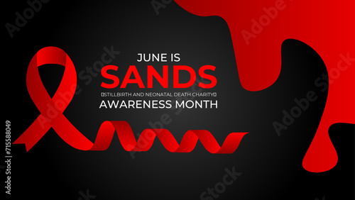 SANDS (stillbirth and neonatal death charity) awareness month is observed every year in june. June is SANDS awareness month. Vector template for banner, cover, greeting card, poster with background.