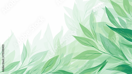 Abstract watercolor strokes creating a verdant leafy texture  capturing the dynamic and natural elements of a green leaves background. simple minimalist illustration creative