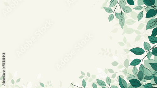 Vector illustration of a leafy border with intricate veins, capturing the intricate and detailed characteristics of green foliage. simple minimalist illustration creative