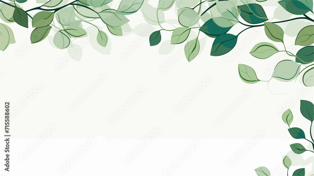 Vector illustration of a leafy border with intricate veins, capturing the intricate and detailed characteristics of green foliage. simple minimalist illustration creative