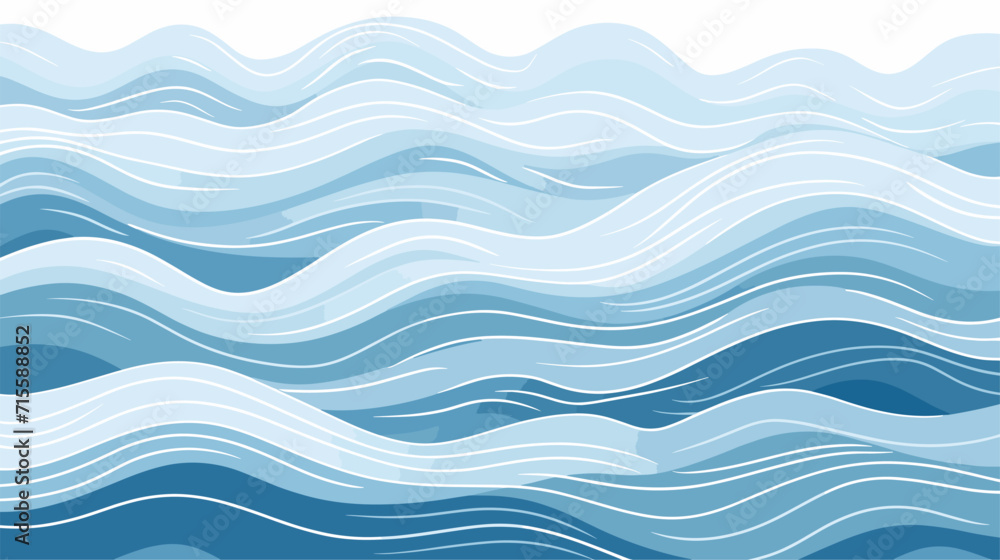 Abstract waves forming a seamless pattern, conveying the rhythmic and calming nature of the ocean in a beach-inspired background. simple minimalist illustration creative