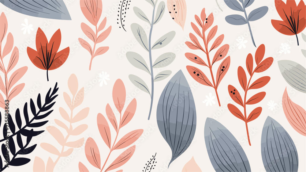 foliage and botanical elements forming a seamless pattern, capturing the natural and organic essence of botanical backgrounds. simple minimalist illustration creative foliage and botanical elements forming a seamless pattern, capturing the natural and organic essence of botanical backgrounds. simple minimalist illustration creative