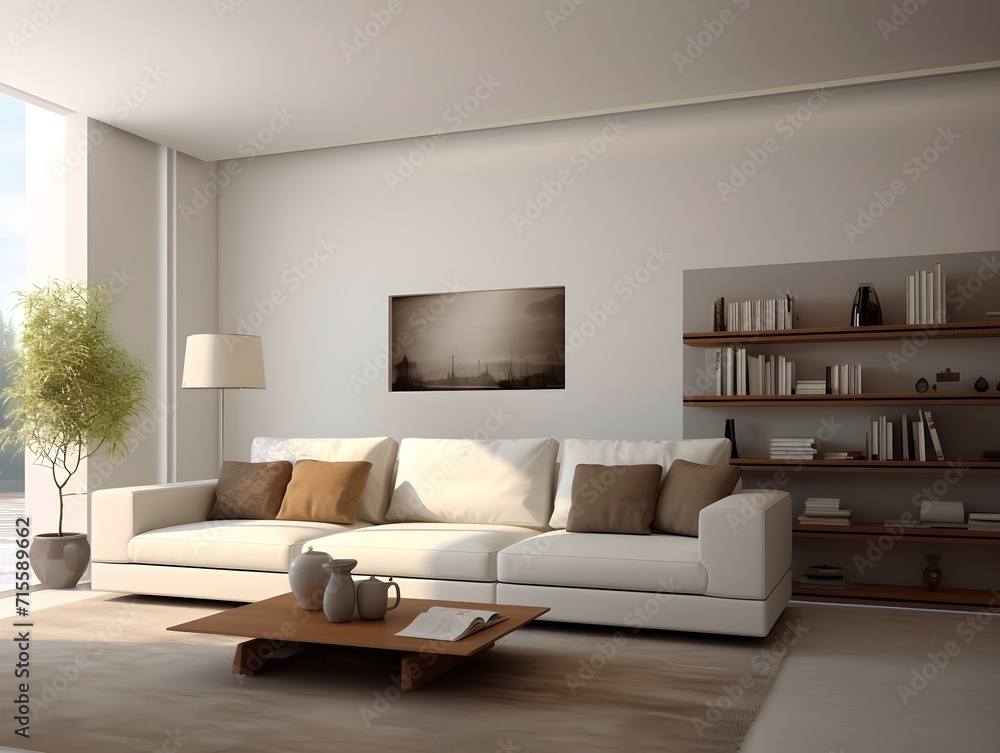 Fototapeta premium Modern living room interior design. Living room ideas. Drawing room interior design. 3d rendering 