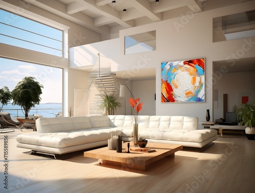 Modern living room interior design. Living room ideas. Drawing room interior design. 3d rendering  