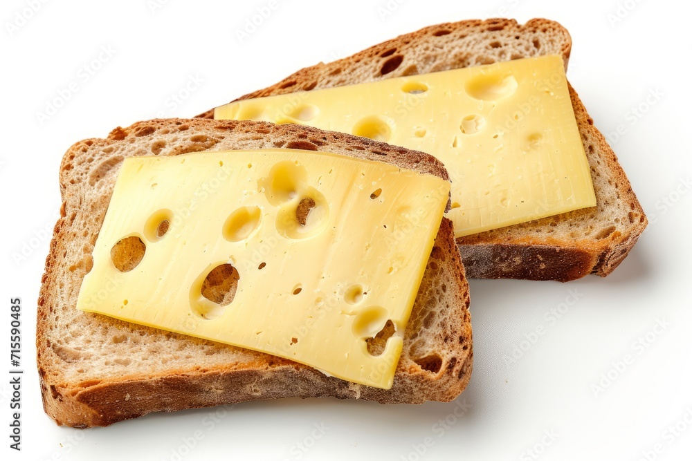 Two Slices of Bread With Cheese, Classic Cheese Sandwich