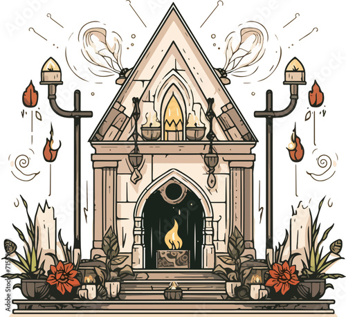 altar vector design illustration isolated on transparent background